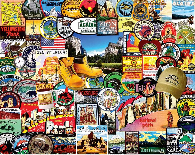 National Park Badges 1000 Pieces White Mountain Serious Puzzles