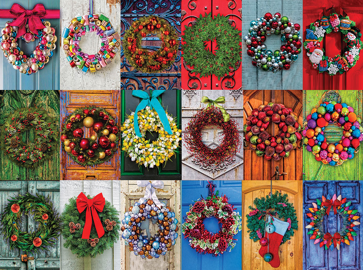 Holiday Wreaths Pieces White Mountain Serious Puzzles