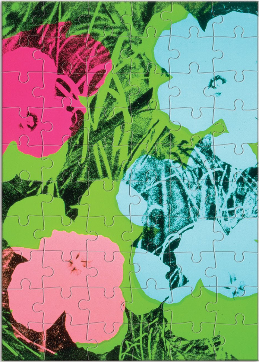 Andy Warhol Flowers Greeting Card Puzzle Pieces Galison Serious