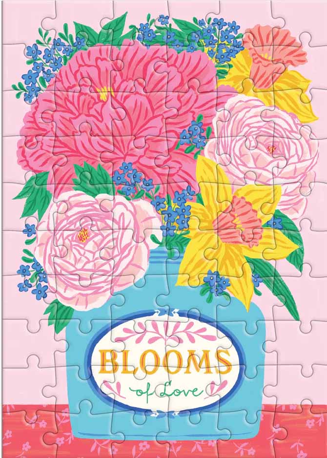 Blooms Of Love Greeting Card Puzzle 60 Pieces Galison Serious Puzzles