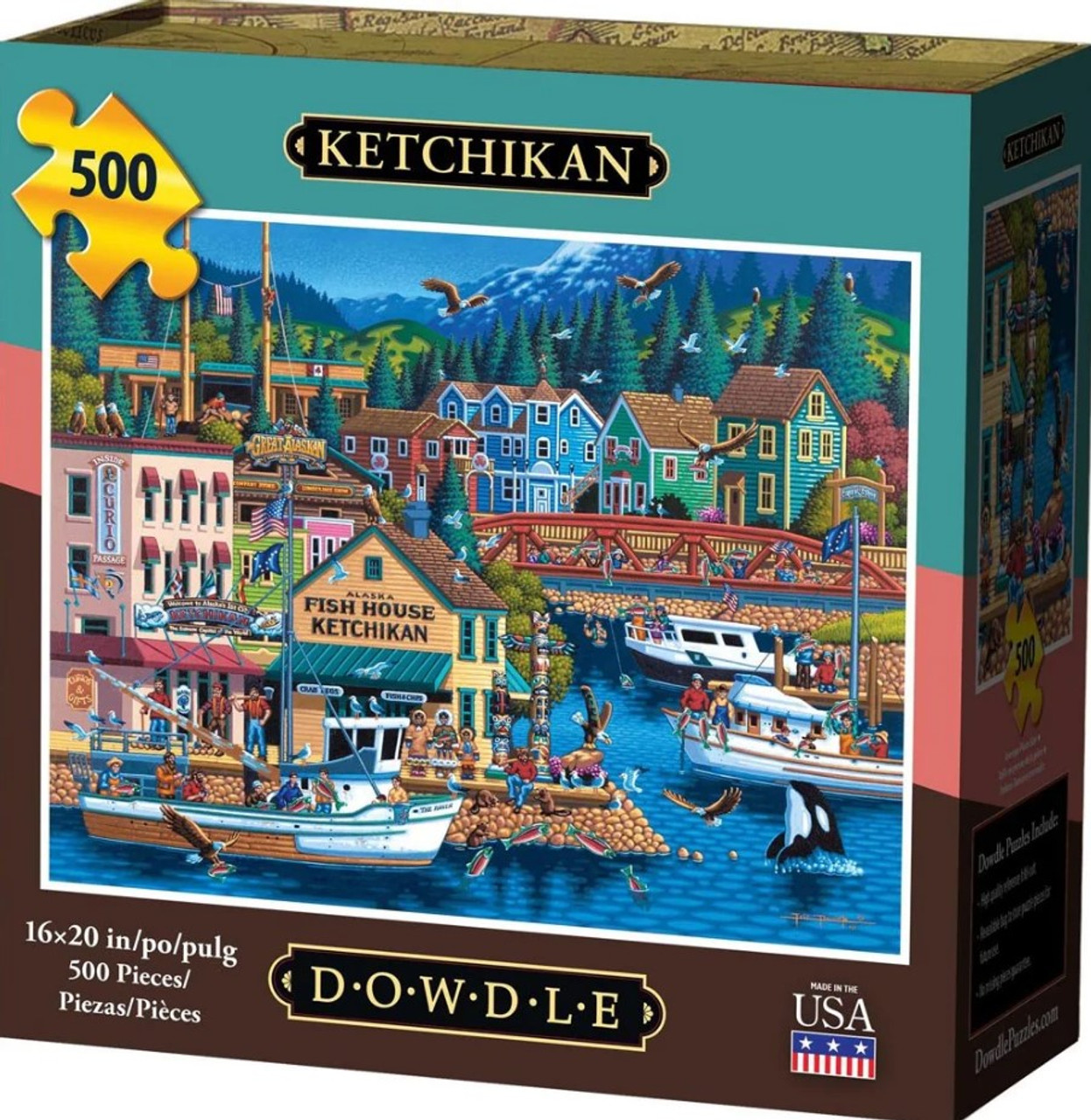 Ketchikan, Alaska, 500 Pieces, Dowdle Folk Art | Serious Puzzles