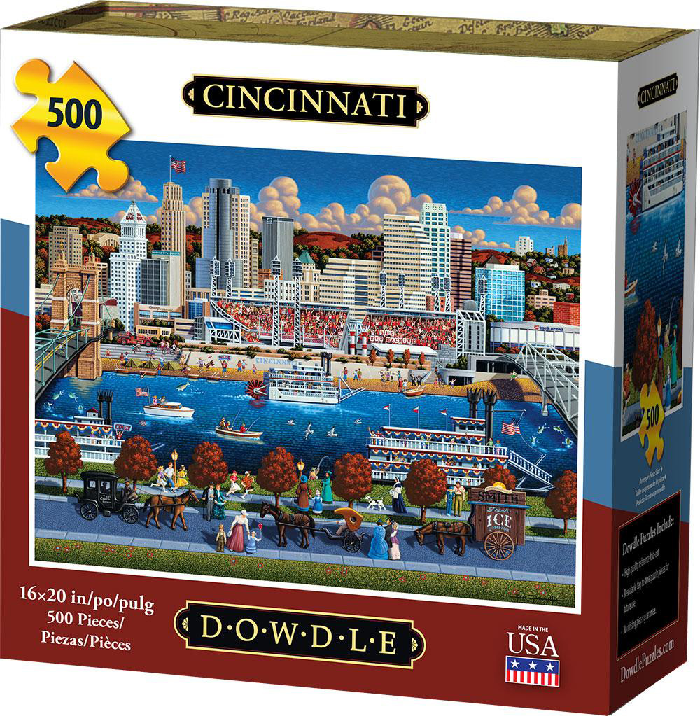 Cincinnati, 500 Pieces, Dowdle Folk Art | Serious Puzzles