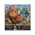 Stained Glass Chickens Birds Jigsaw Puzzle