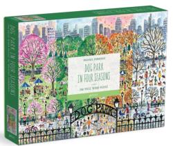 Dog Park in Four Seasons Wooden Puzzle Dogs Jigsaw Puzzle