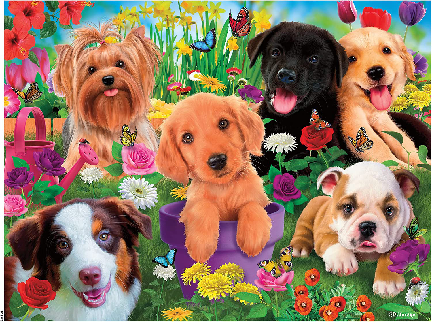 Harmony - Garden Dogs, 550 Pieces, Ceaco | Serious Puzzles