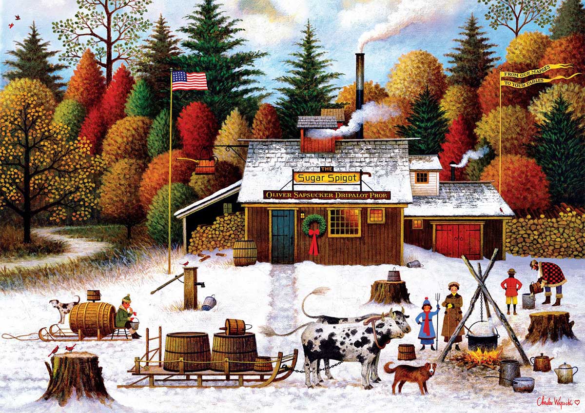 Vermont Maple Tree Tappers Fall Jigsaw Puzzle