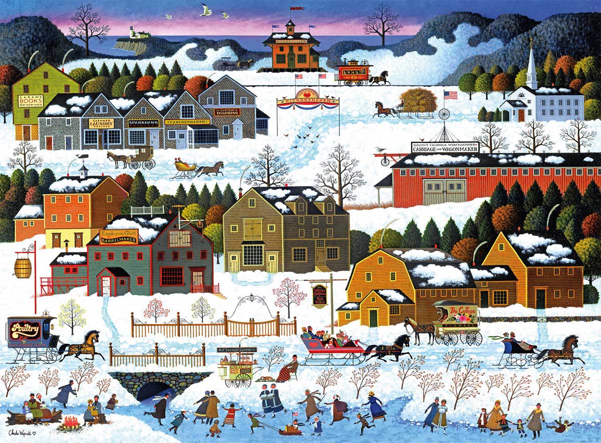 Hickory Haven Canal Winter Jigsaw Puzzle