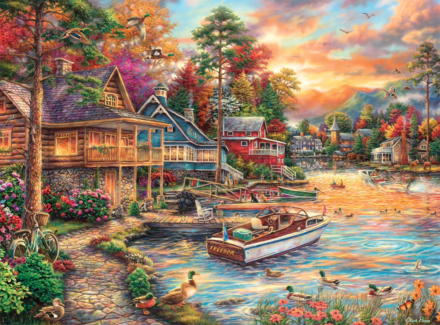 Freedom at the Lake Boat Jigsaw Puzzle