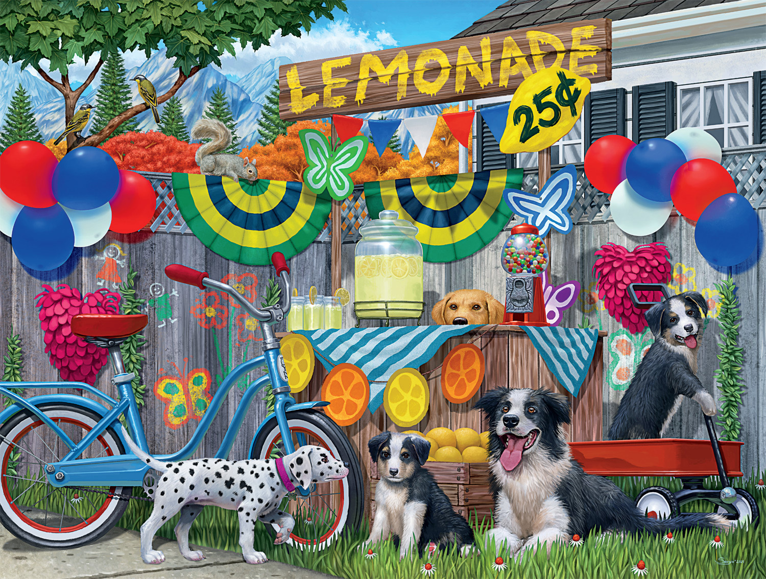 Lemonade Pups Dogs Jigsaw Puzzle