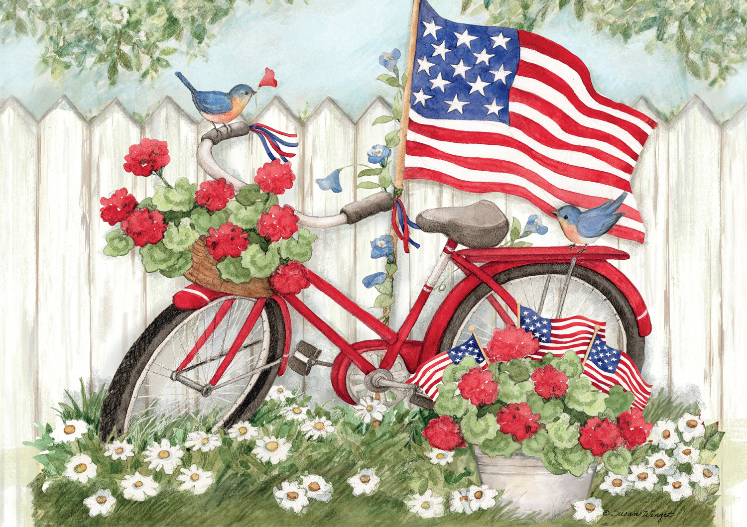 Red, White and Bike Patriotic Jigsaw Puzzle