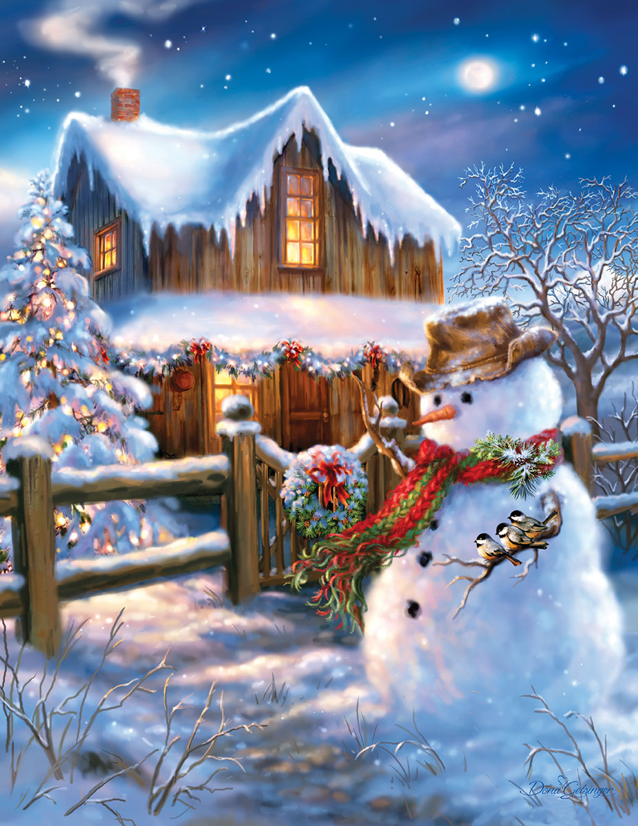 The Country Christmas Winter Jigsaw Puzzle