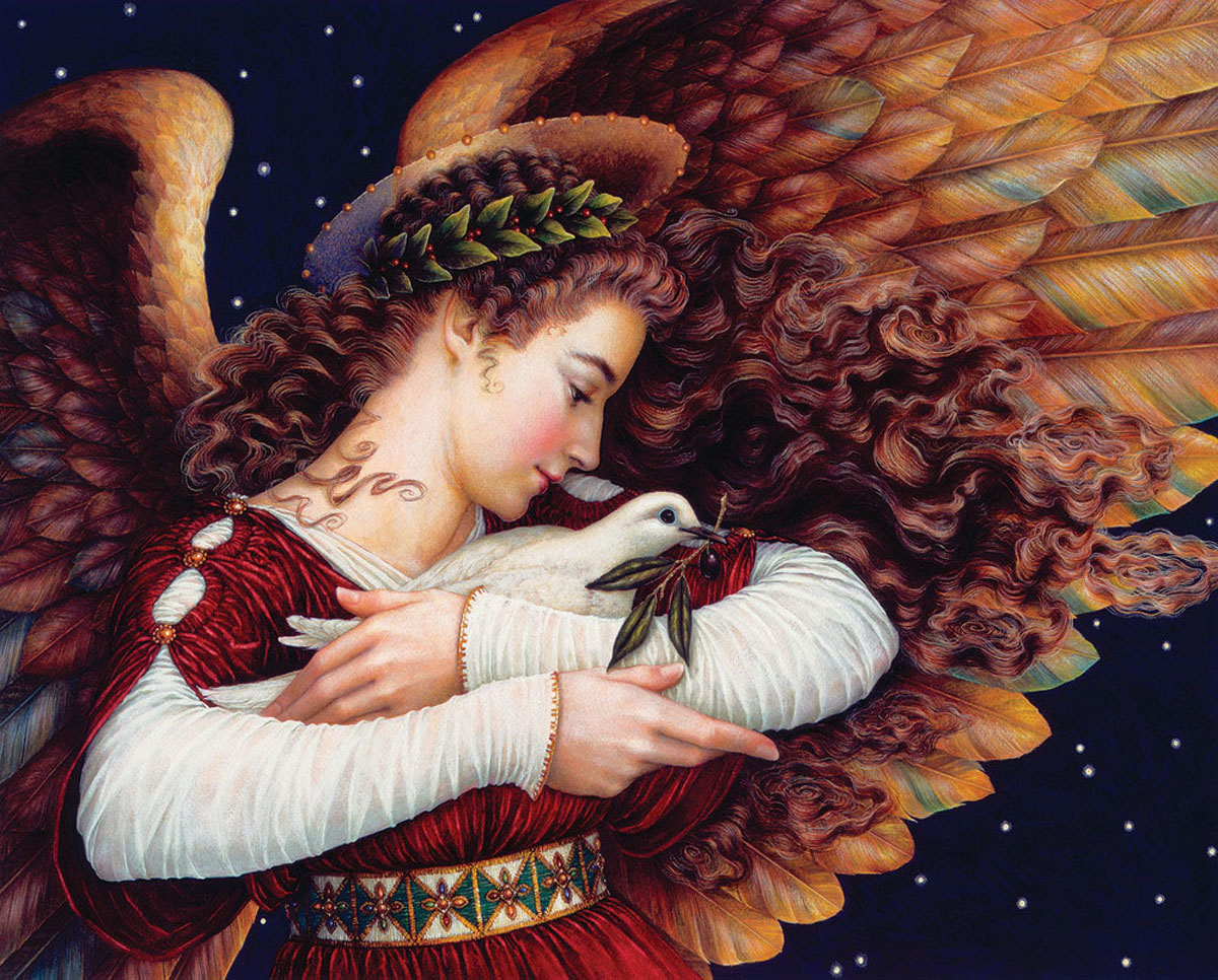 Angel and Dove Religious Jigsaw Puzzle