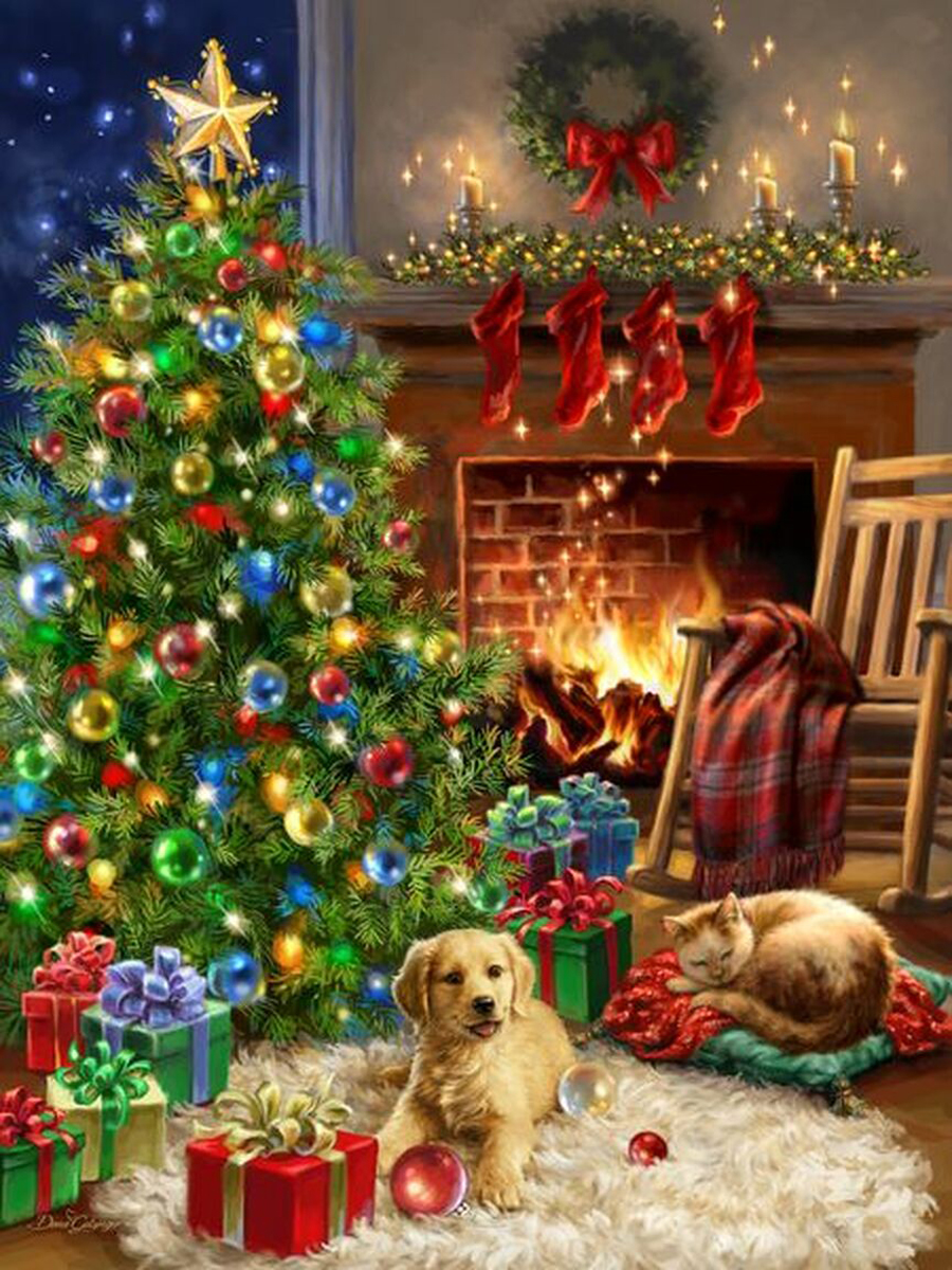 Christmas Morning Dogs Jigsaw Puzzle