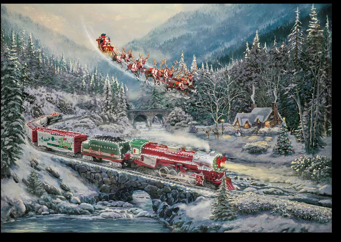 Christmas Light Express Train Jigsaw Puzzle