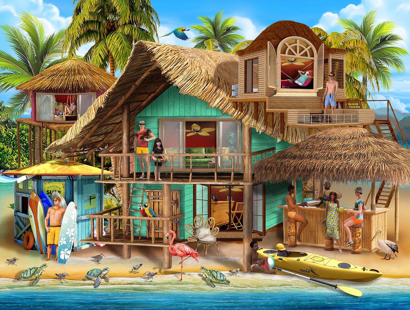 Tropical Vacation Beach & Ocean Jigsaw Puzzle