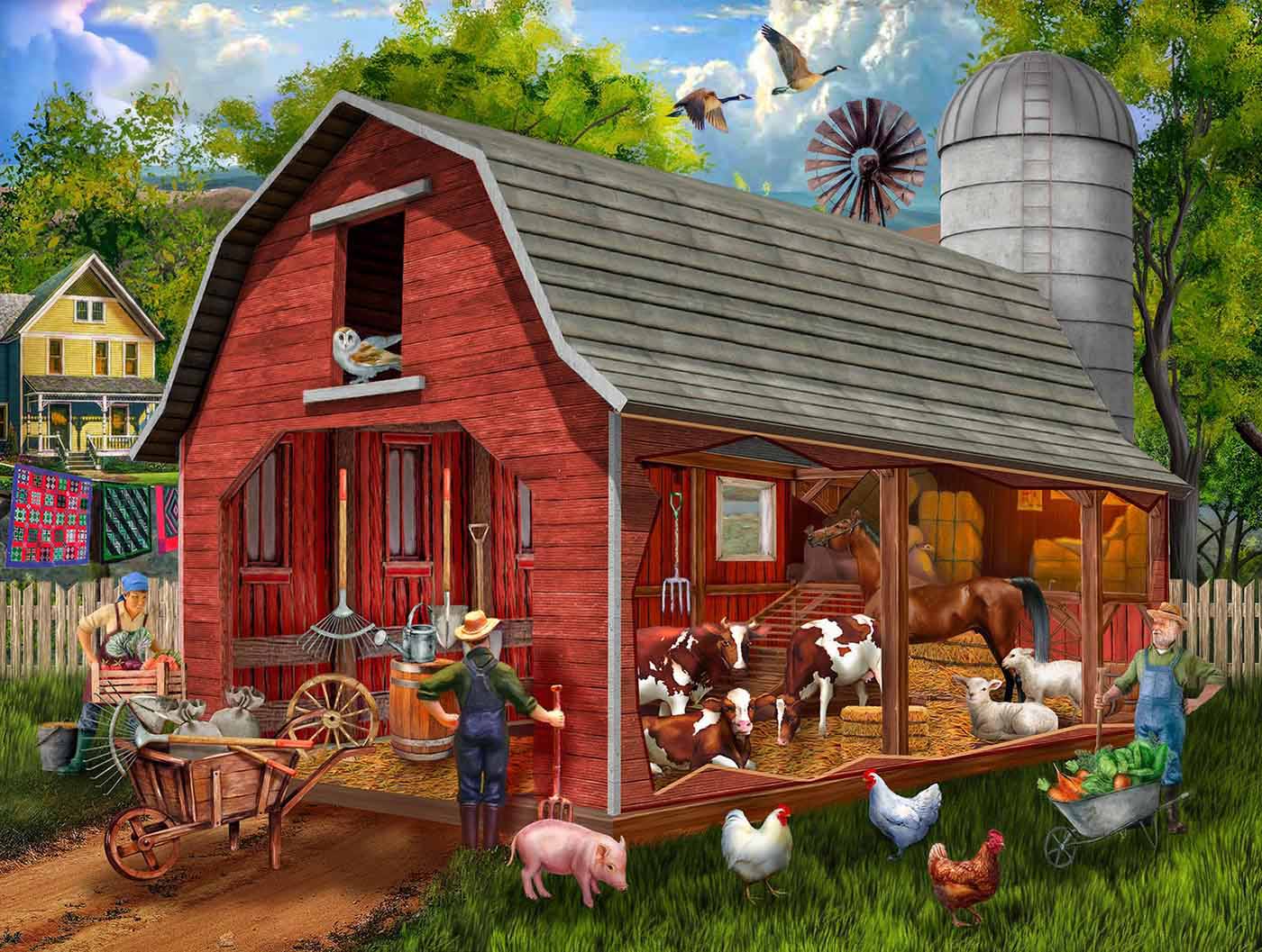 The Old Red Barn Farm Jigsaw Puzzle