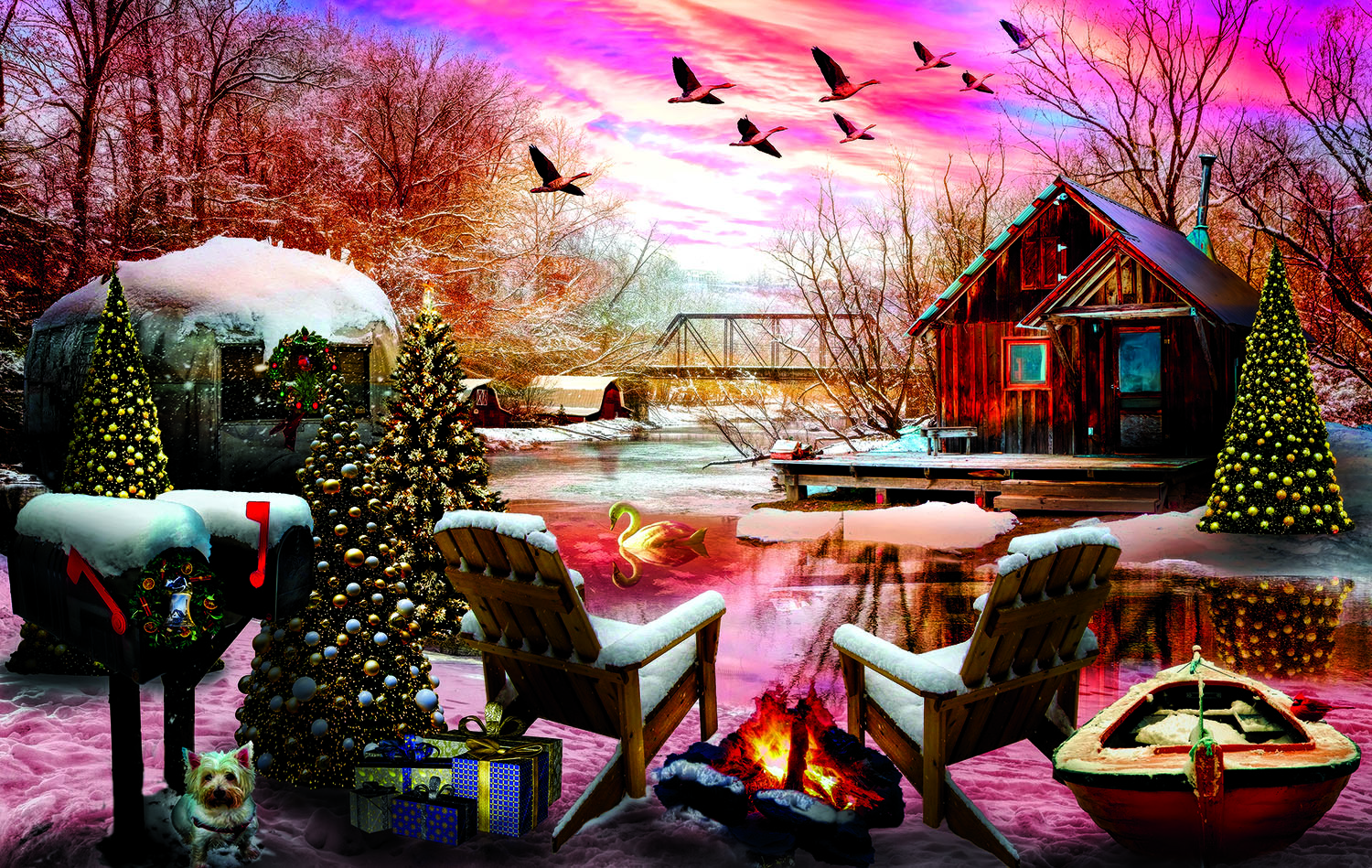 Holiday Camping Winter Jigsaw Puzzle