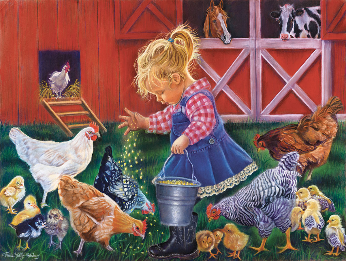 Little Farm Girl Farm Jigsaw Puzzle