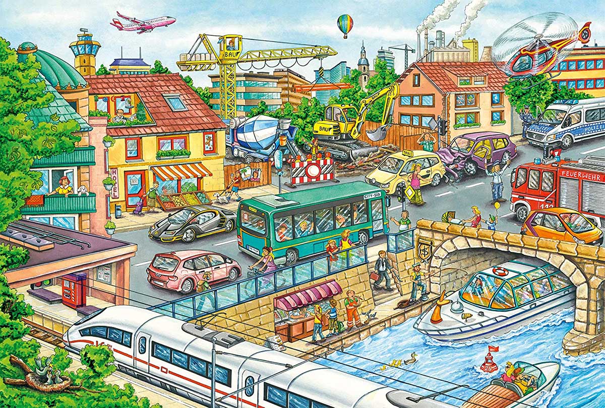 Vehicles And Traffic, 60 Pieces, Schmidt Spiele | Serious Puzzles