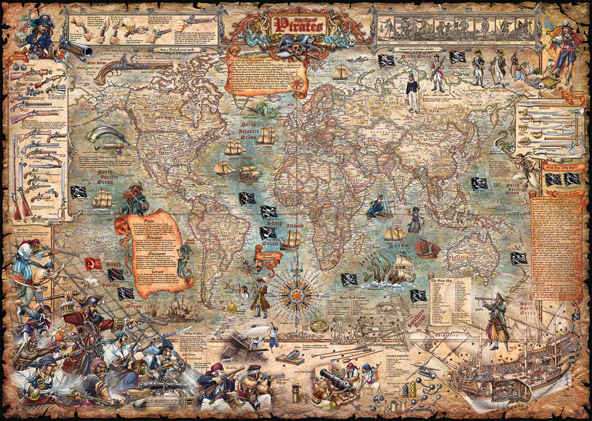 Pirate World Maps & Geography Jigsaw Puzzle