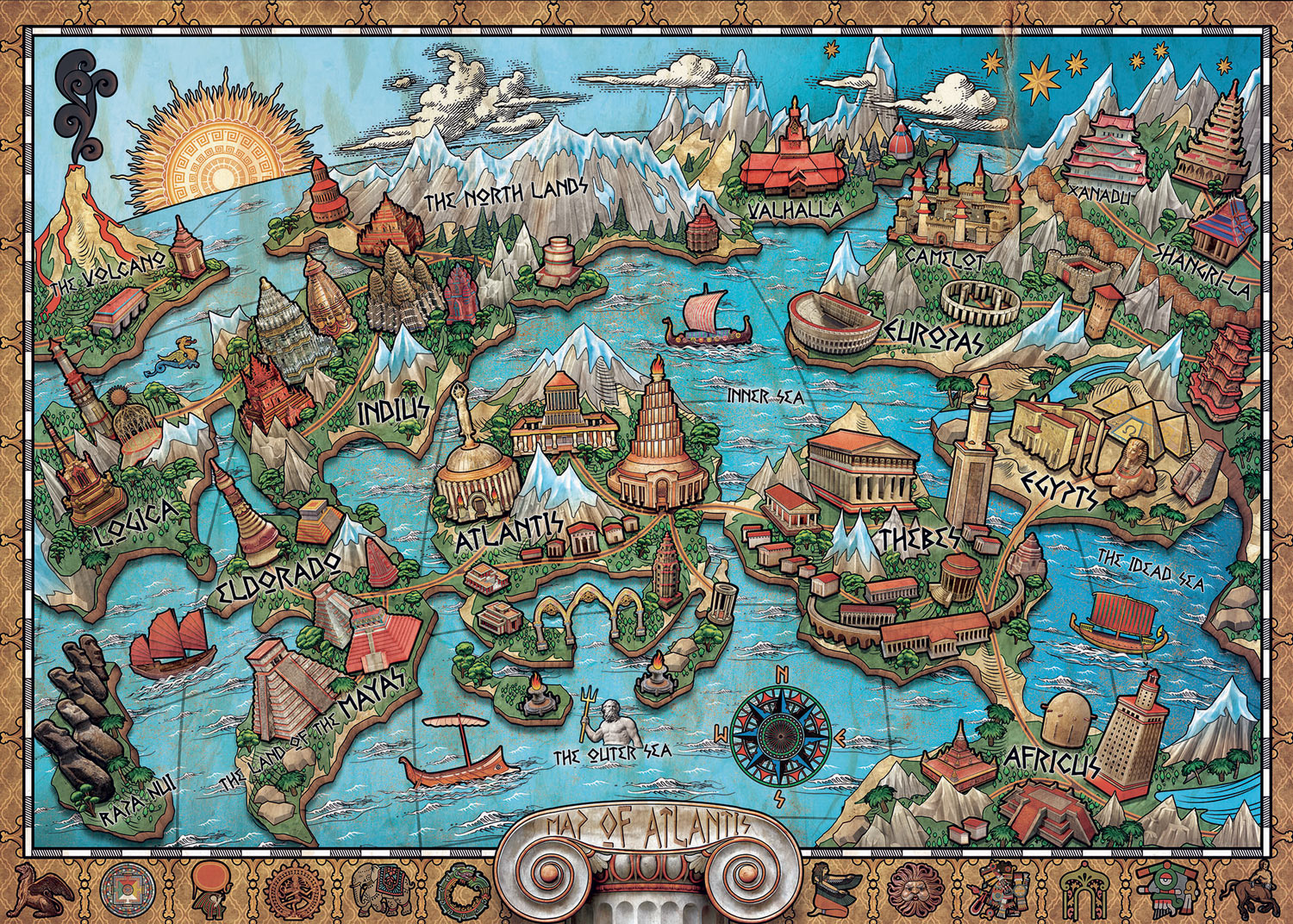 Mysterious Atlantis Maps & Geography Jigsaw Puzzle