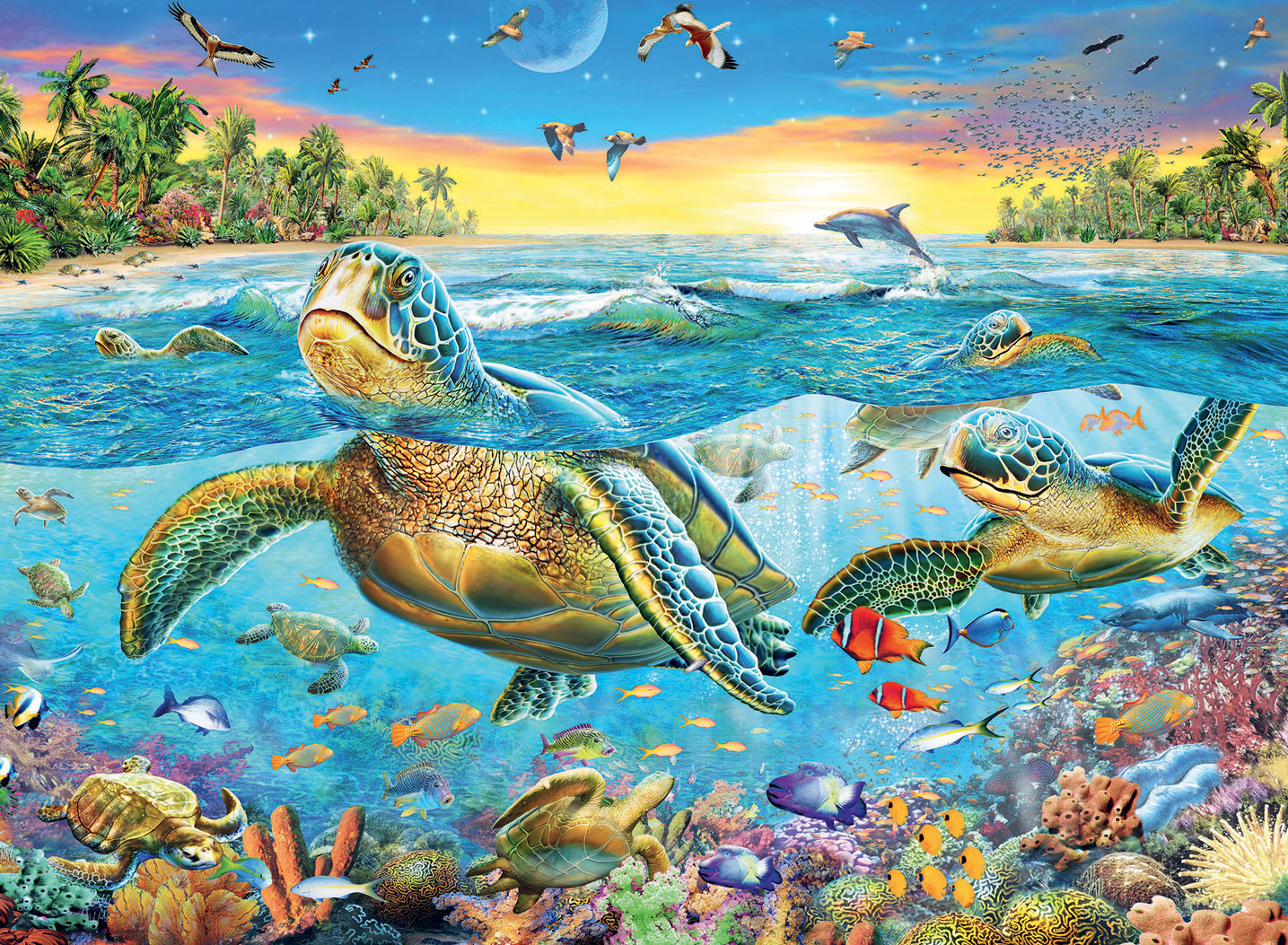 Swim with Sea Turtles Sea Life Jigsaw Puzzle