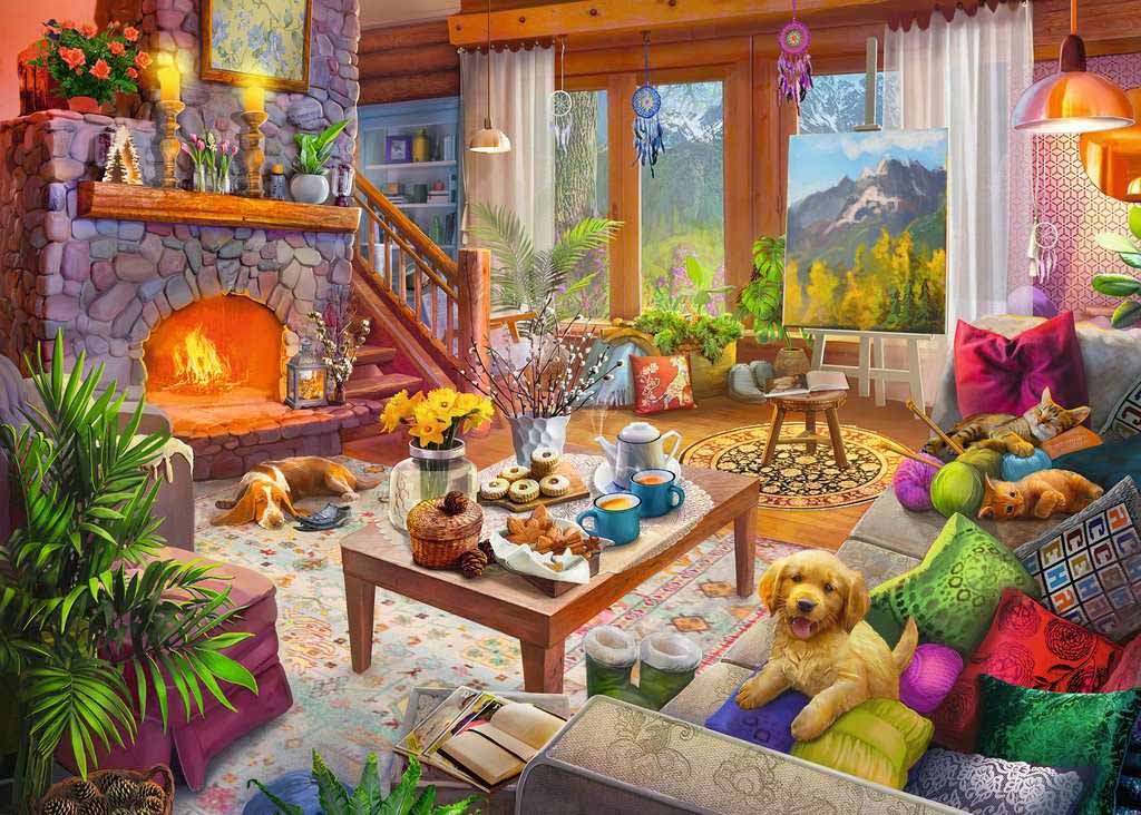 Cozy Cabin Around the House Jigsaw Puzzle
