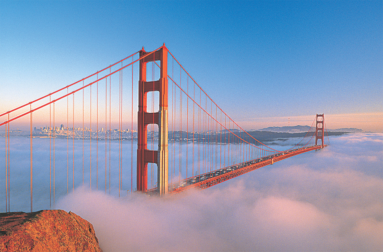 Golden Gate Bridge in the Clouds, San Francisco Landmarks & Monuments Jigsaw Puzzle