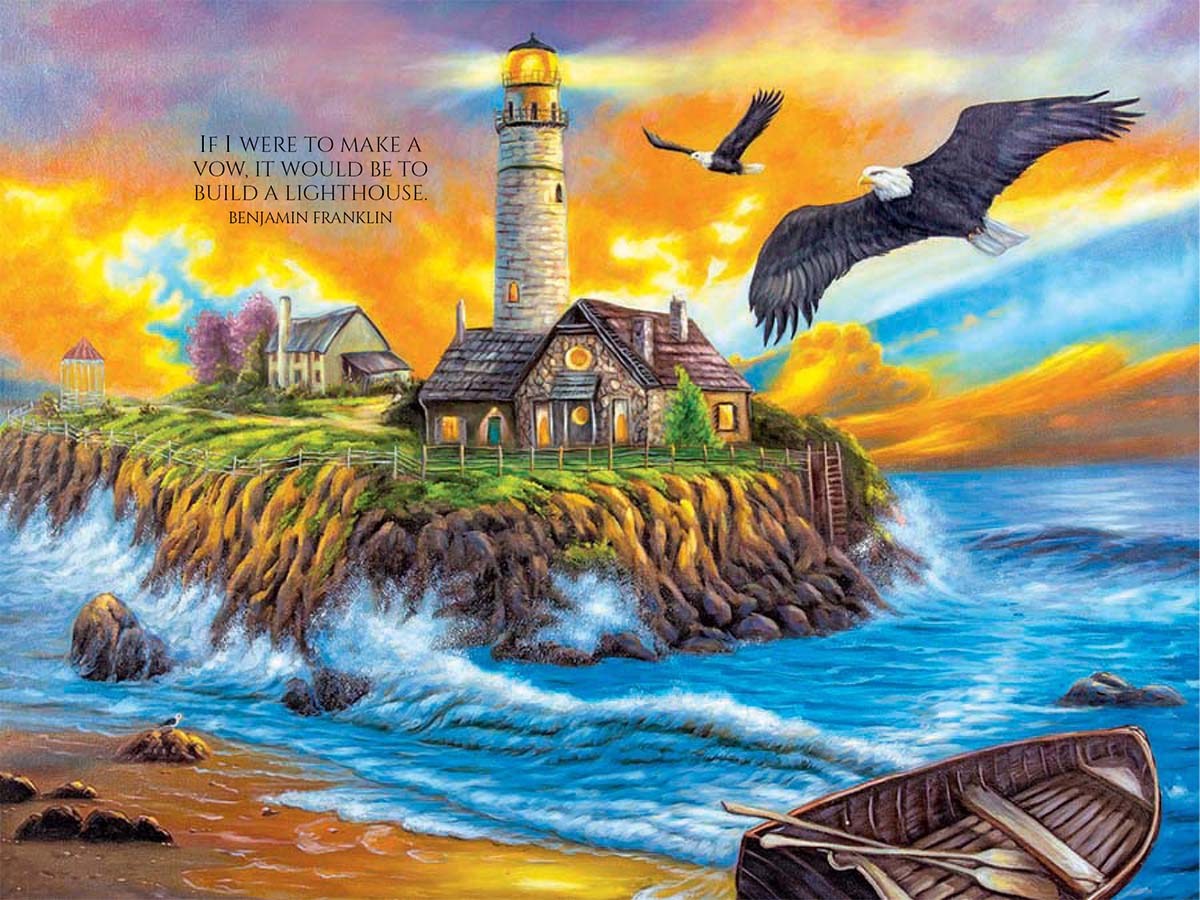 Sunset Cove Lighthouse Lighthouse Jigsaw Puzzle