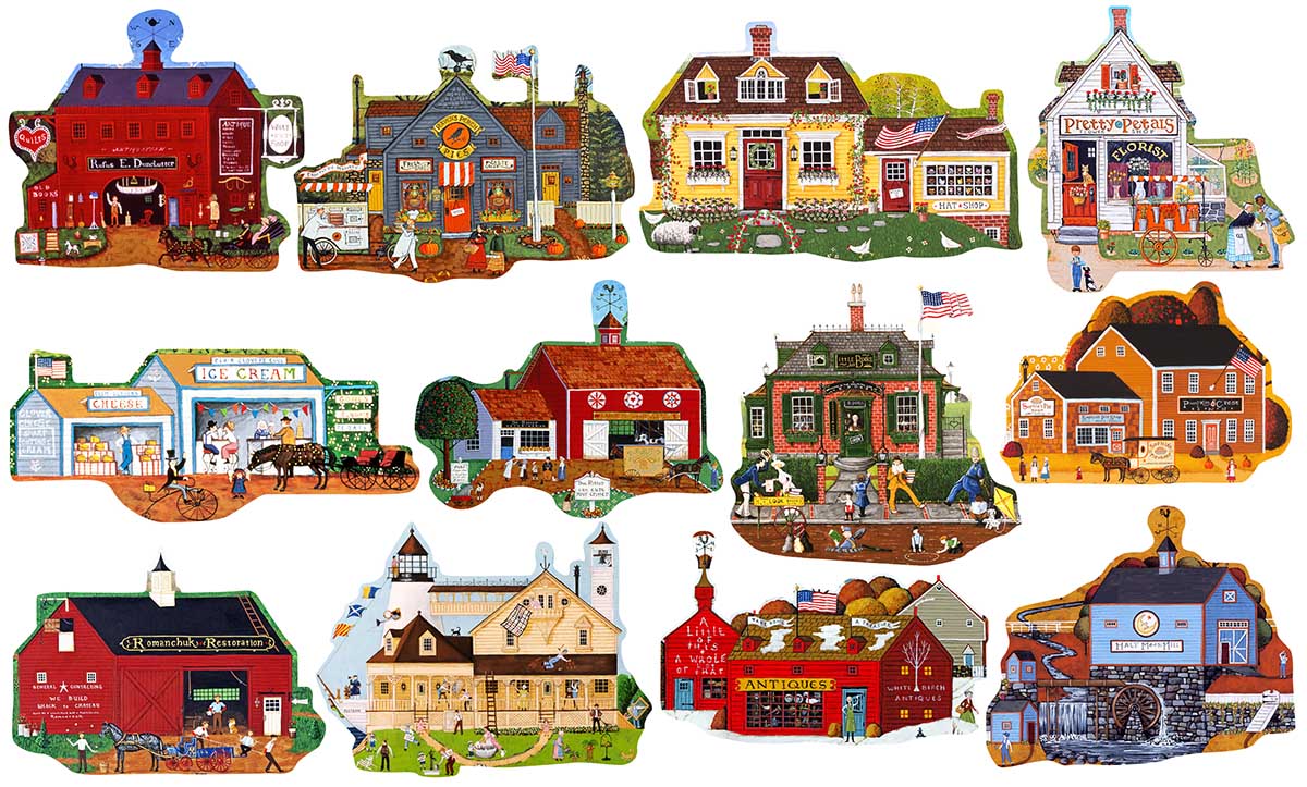 Main Street Americana Shaped Puzzle