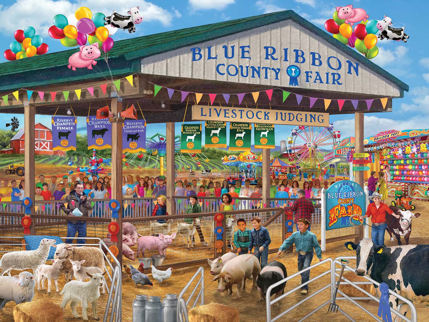 Blue Ribbon County Fair Farm Jigsaw Puzzle
