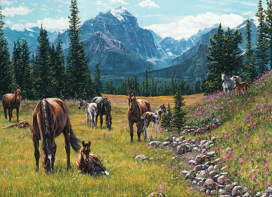 Horse Meadow Mountain Jigsaw Puzzle