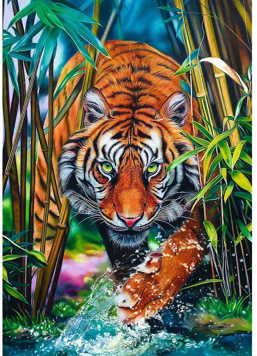 Tiger 'Ferocious Bengal Tiger' 3D Wood Jigsaw Puzzle
