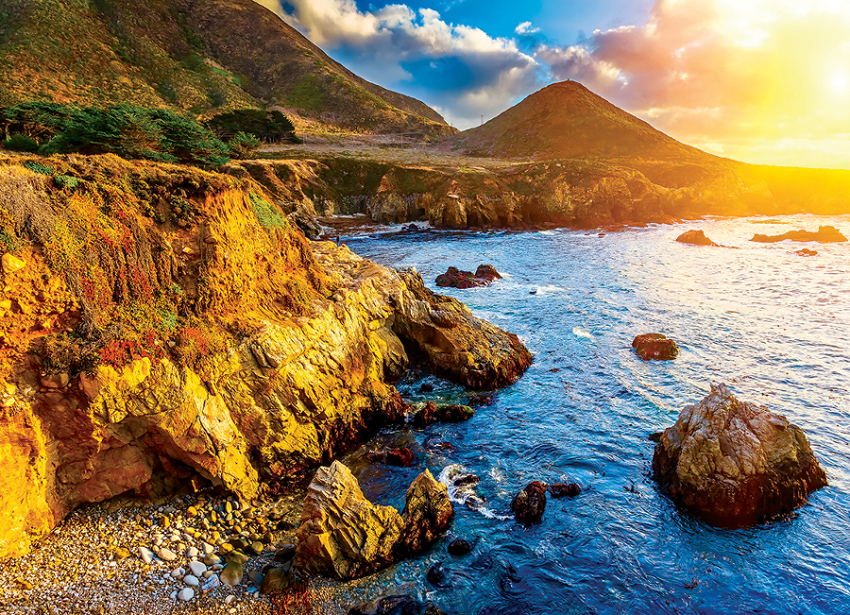 Sunset on the Pacific Coast Landscape Jigsaw Puzzle