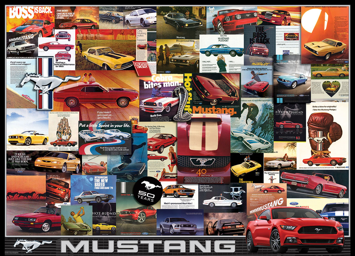 Ford Mustang (Vintage Ads) Car Jigsaw Puzzle