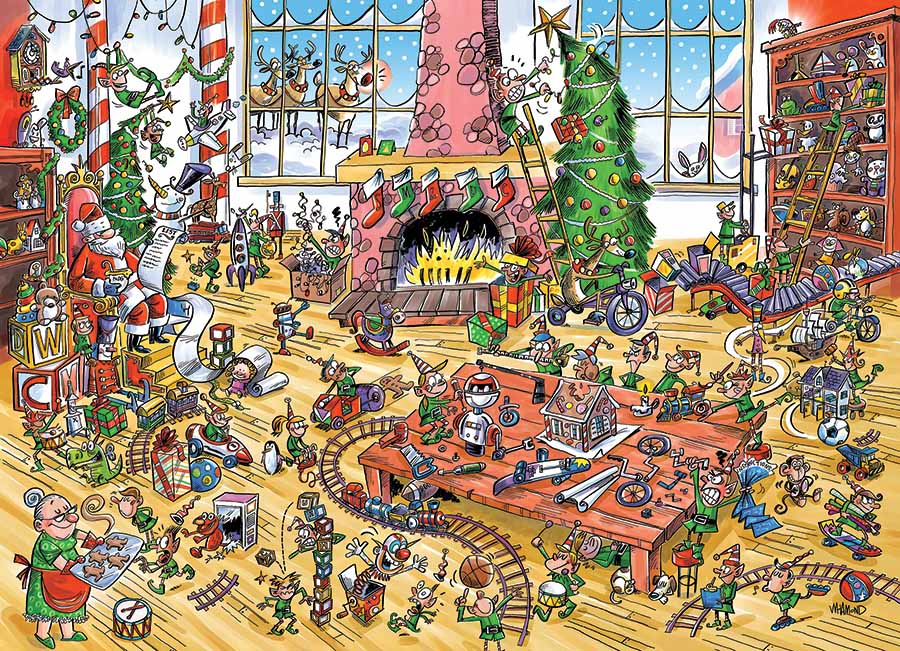 DoodleTown: Elves at Work Humor Jigsaw Puzzle