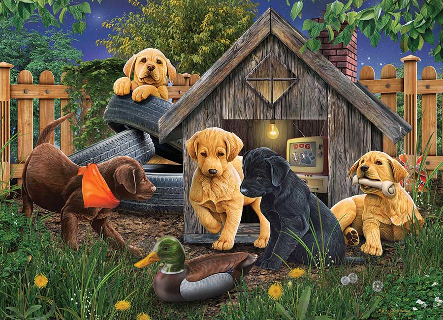 In the Doghouse Dogs Jigsaw Puzzle