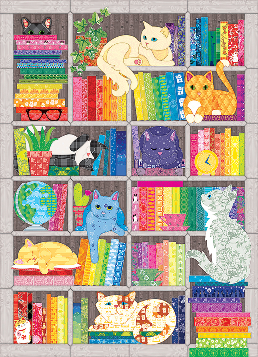 Rainbow Cat Quilt Cats Jigsaw Puzzle
