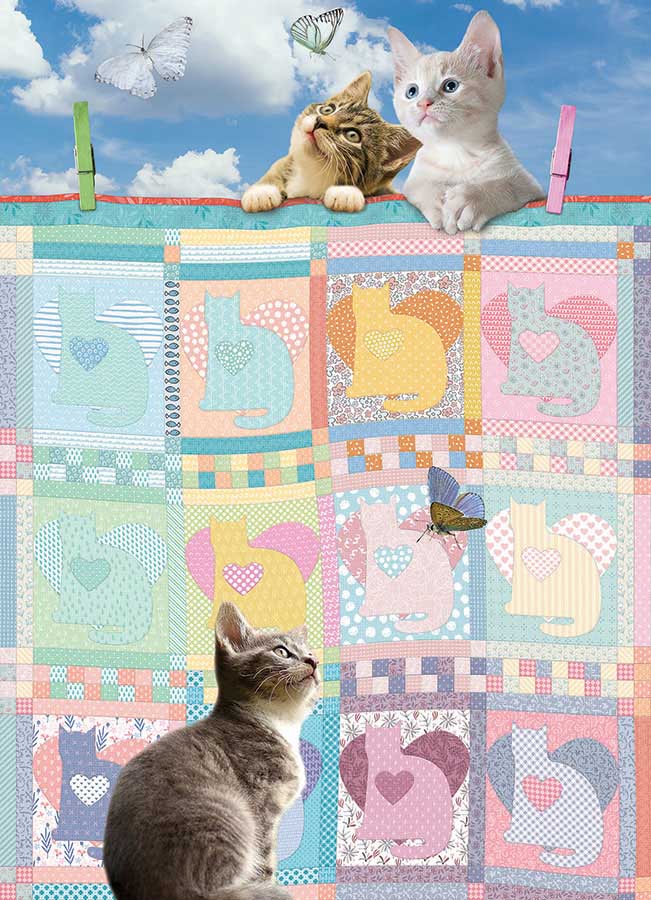 Quilted Kittens Cats Jigsaw Puzzle
