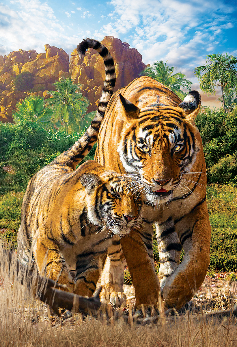 Tiger 'Ferocious Bengal Tiger' 3D Wood Jigsaw Puzzle