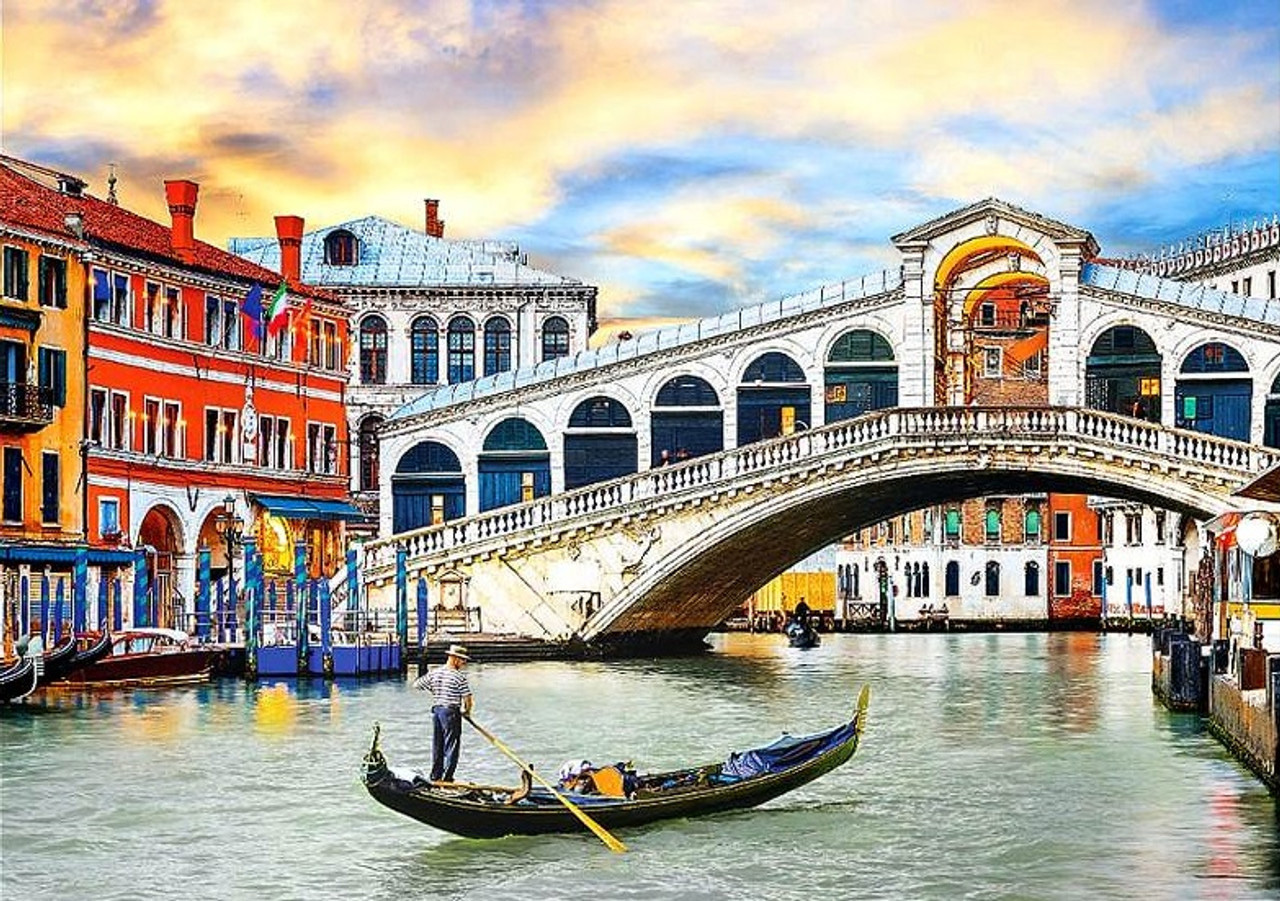 Venice - Rialto Bridge Boat Jigsaw Puzzle