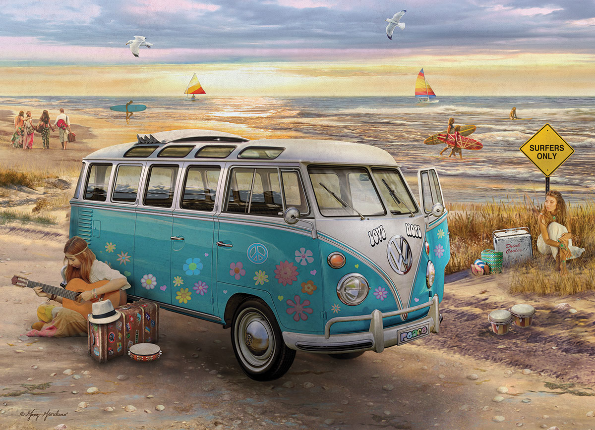 The Love & Hope VW Bus Car Jigsaw Puzzle