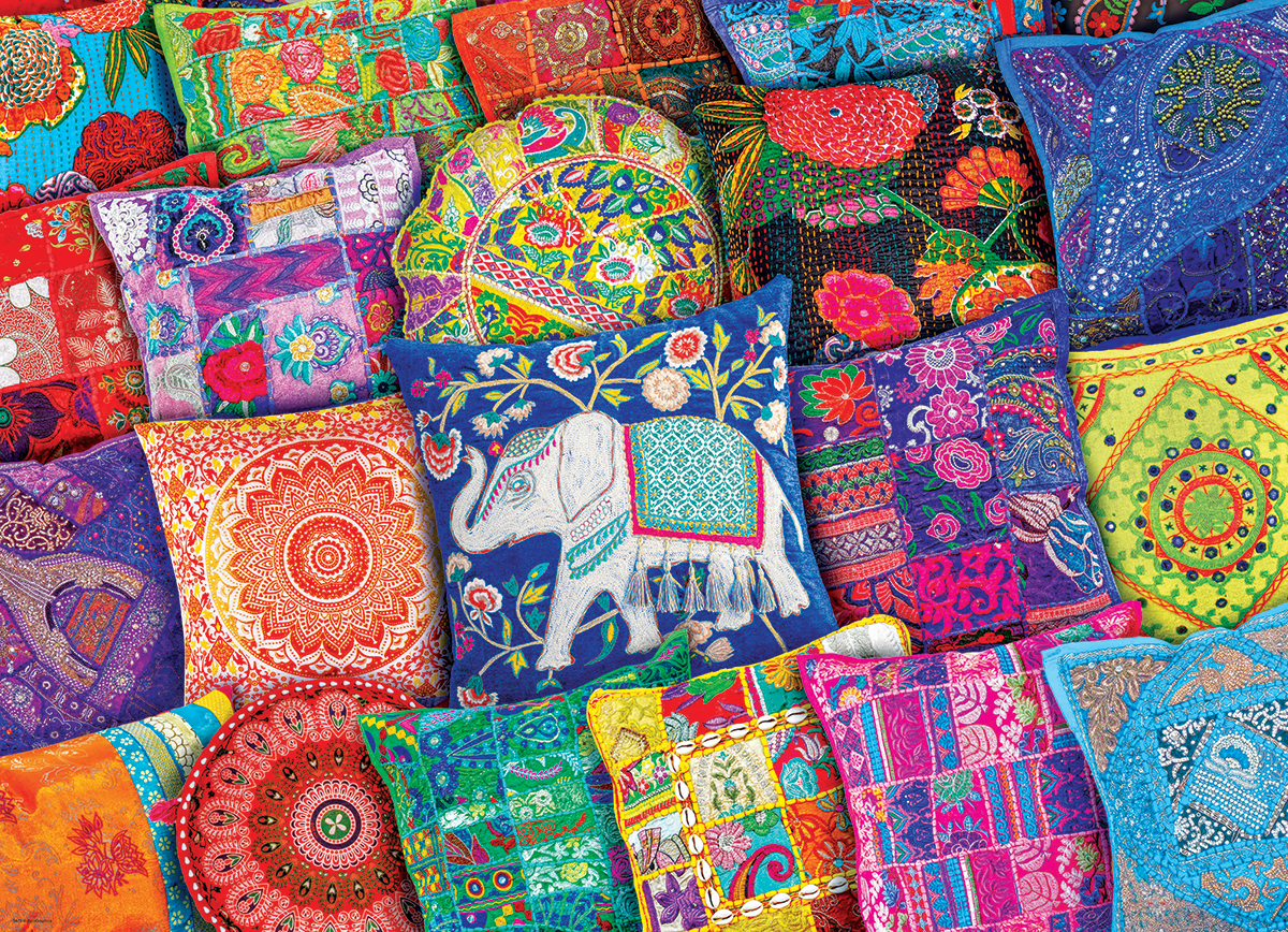Indian Pillows Cultural Art Jigsaw Puzzle