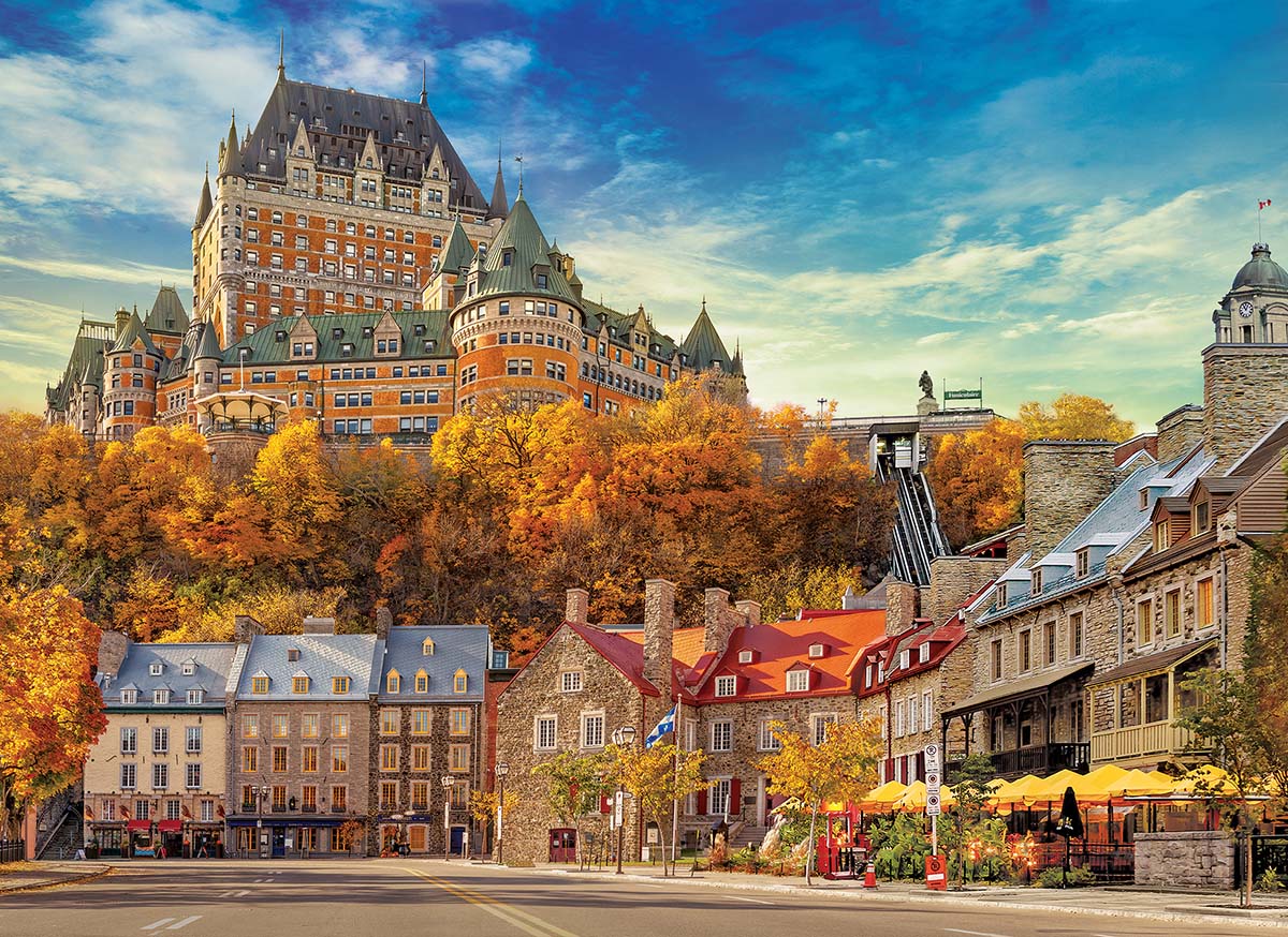 The Petit Champlain Quarter in Quebec City Canada Jigsaw Puzzle