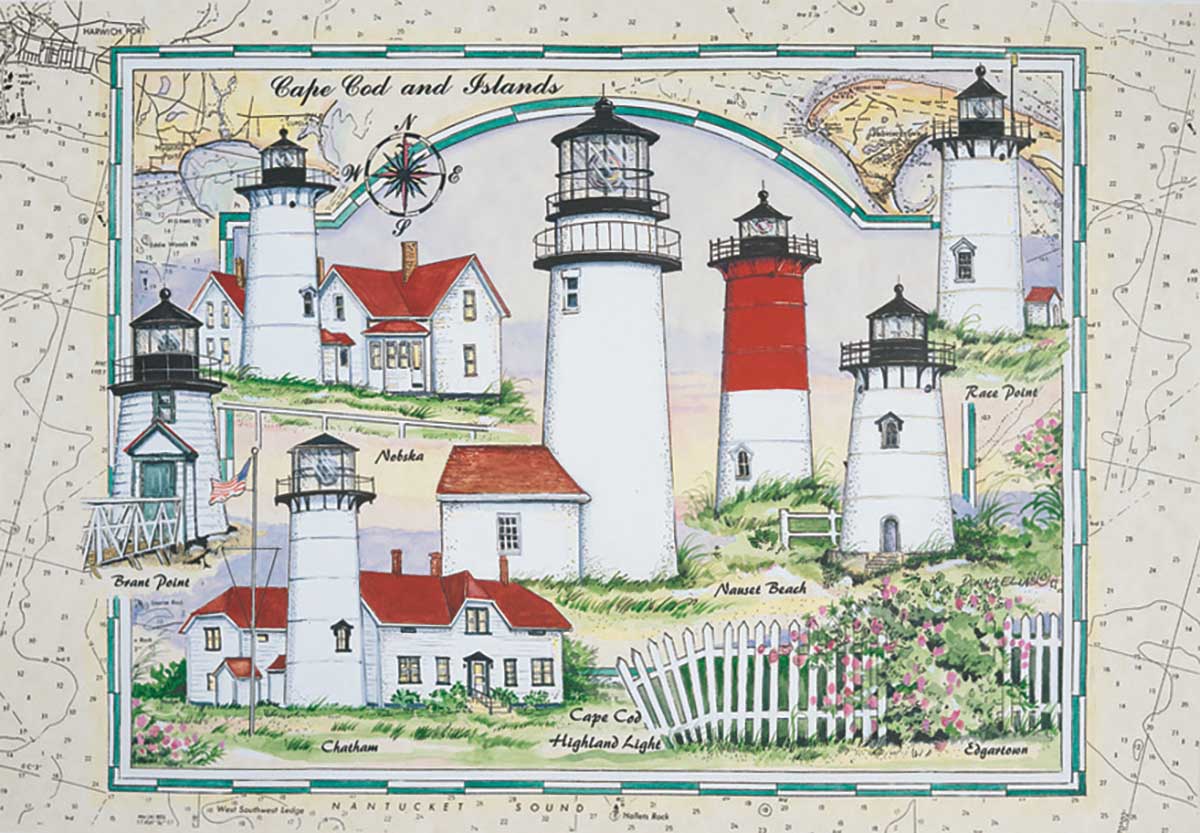 Cape Cod and the Island Lights Lighthouse Jigsaw Puzzle