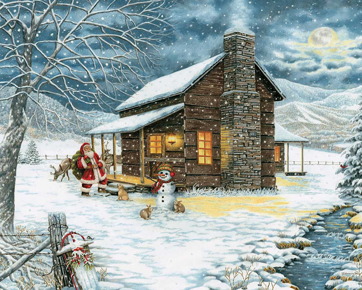 A Smoky Mountain Christmas Winter Jigsaw Puzzle