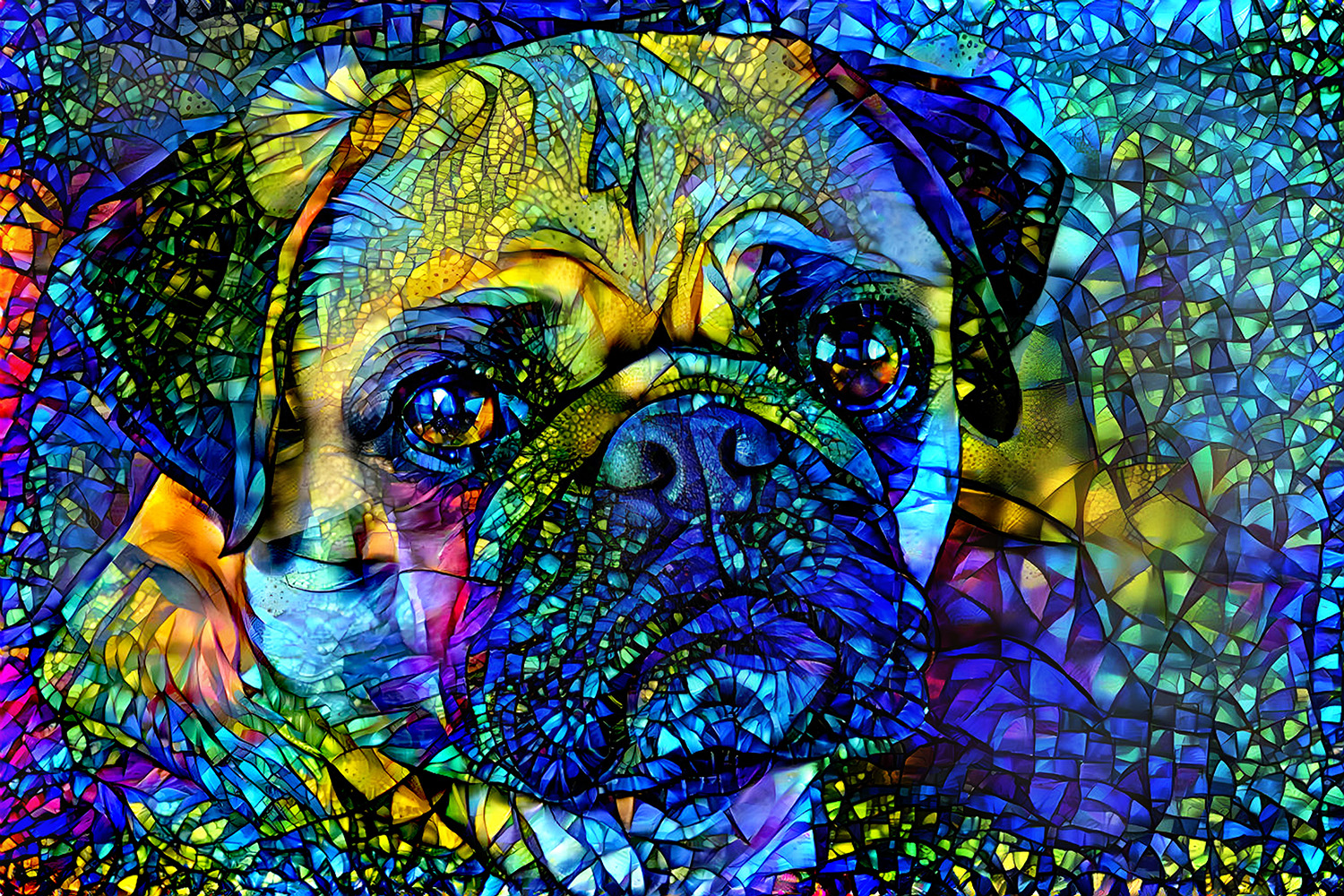 Stained Glass Dog - Otis Dogs Jigsaw Puzzle