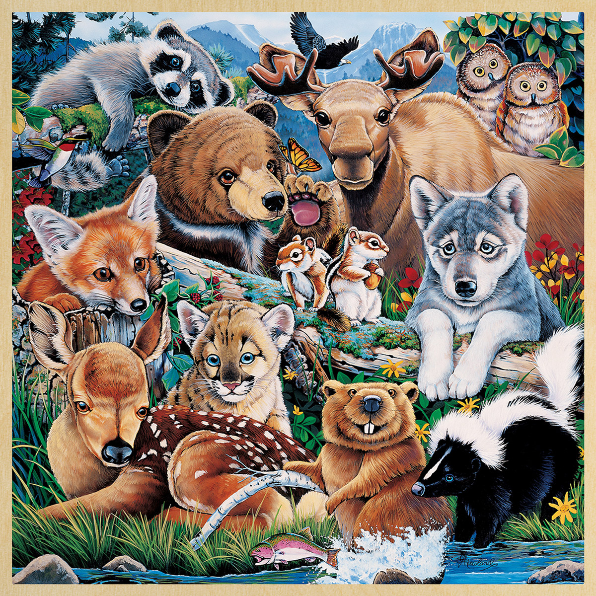 Wood Fun Facts - Alaska Wildlife Wood Puzzle 48 Piece Kids Puzzle