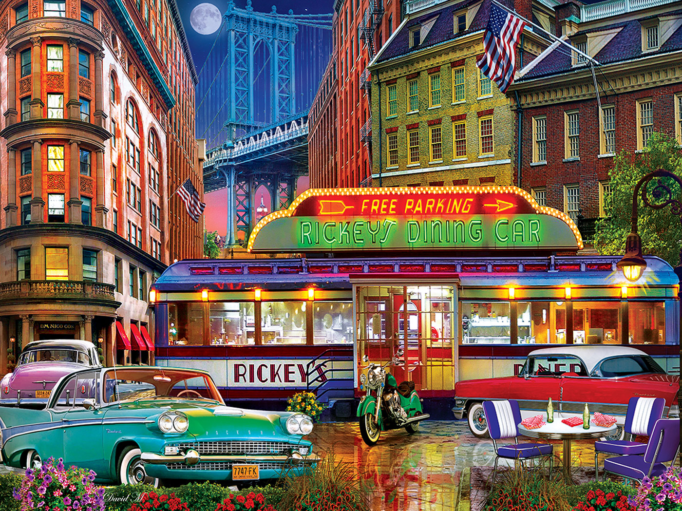 Rickey's Diner Car Food and Drink Jigsaw Puzzle
