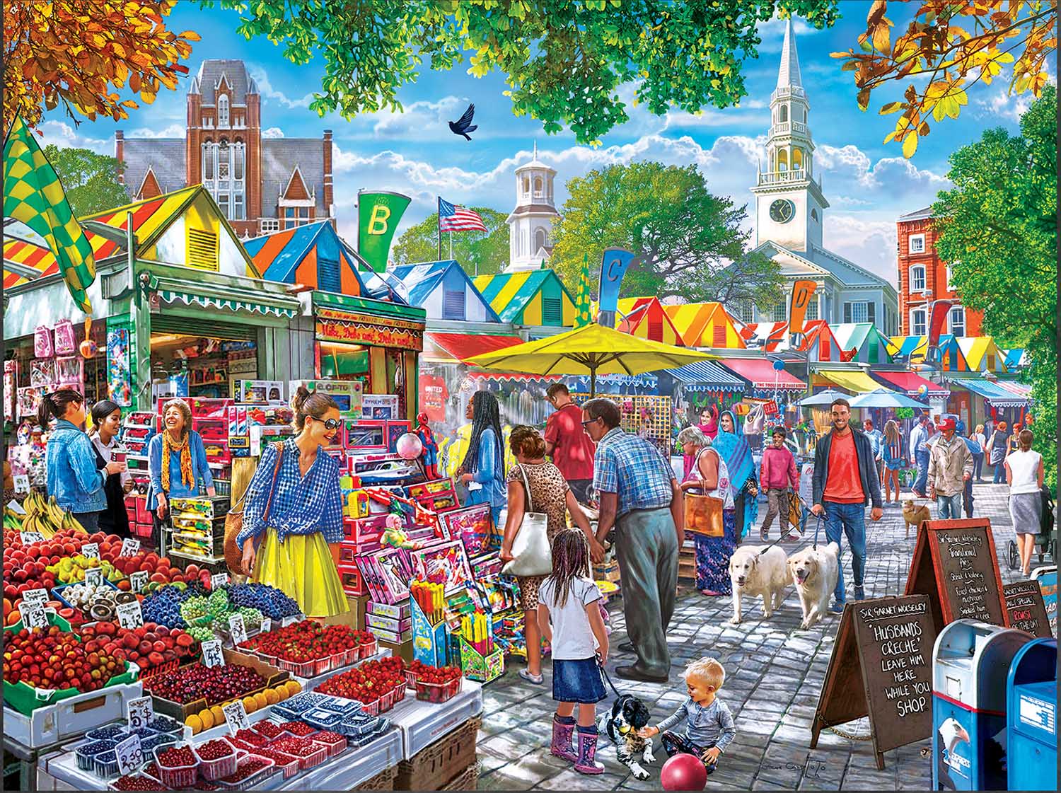 Market Day Afternoon People Jigsaw Puzzle